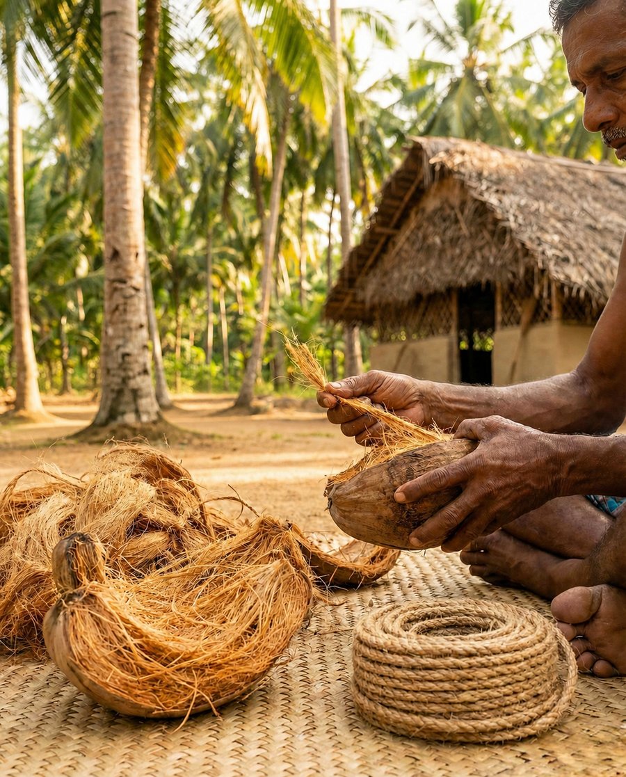 Coir-Faser-Produktion in Sri Lanka