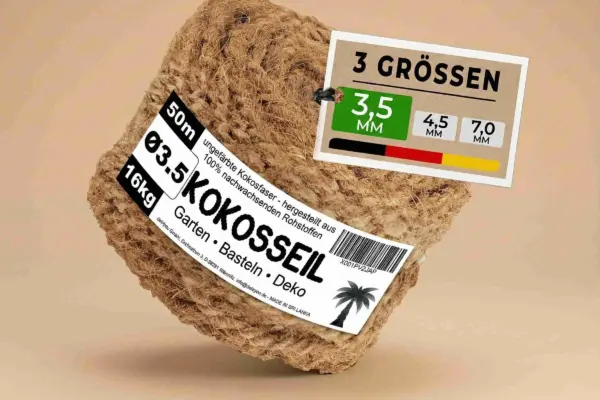 Kokosseil 3,5 mm, 50 m &mdash; f&uuml;r Feinarbeit und Garten