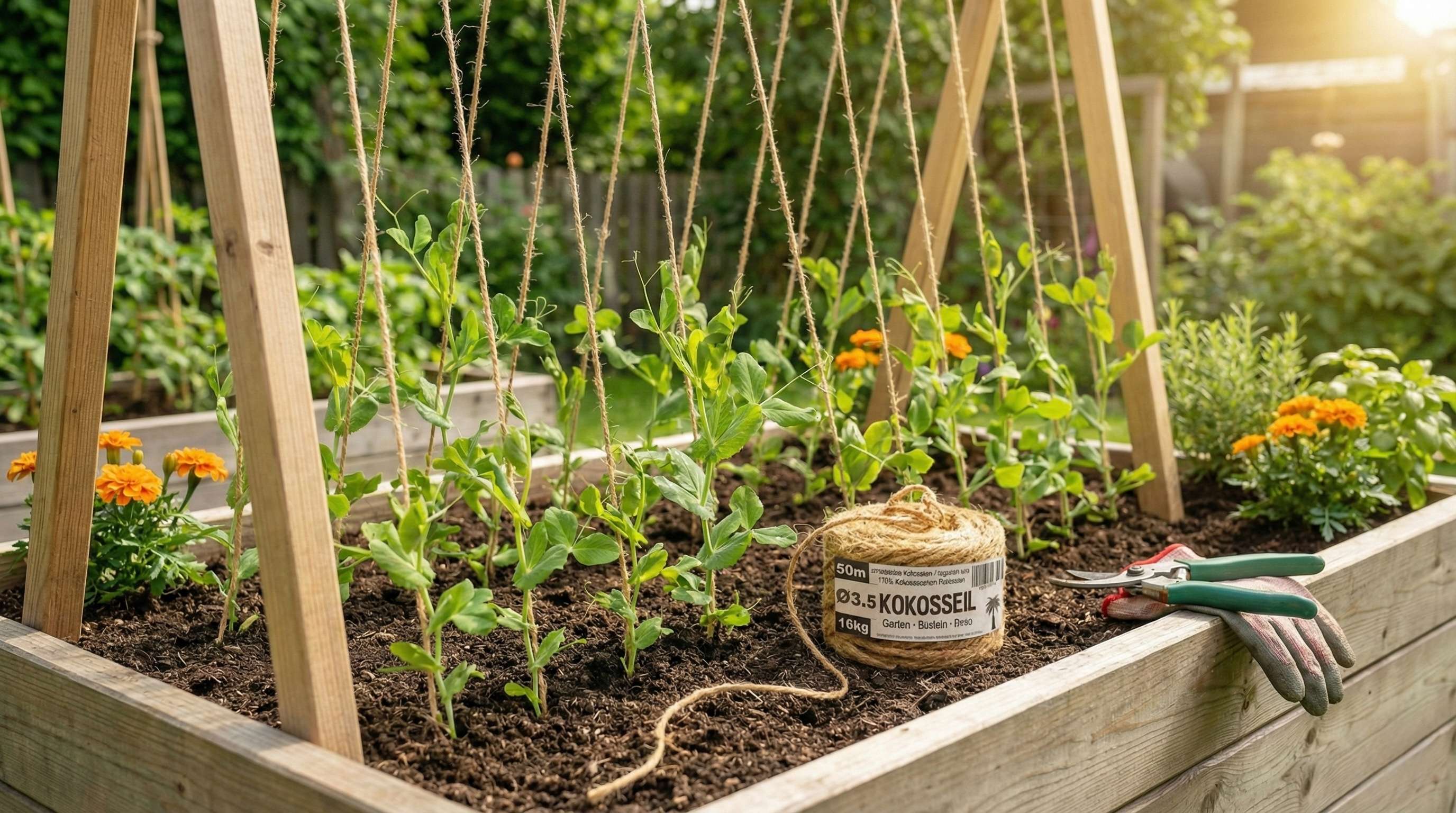 Kokosseil f&uuml;r B&auml;ume - Nat&uuml;rliche Gartenschnur und Baumband zum B&auml;ume anbinden